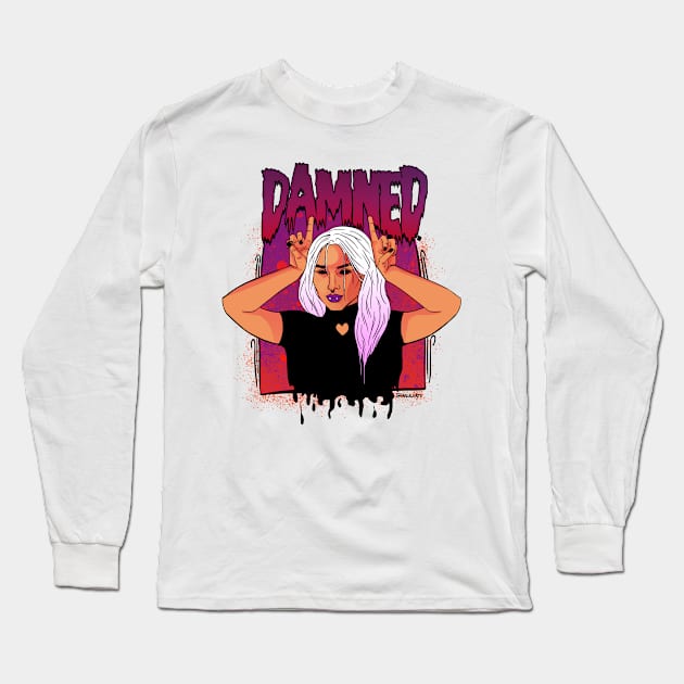 Damned Girl Long Sleeve T-Shirt by @akaluciarts